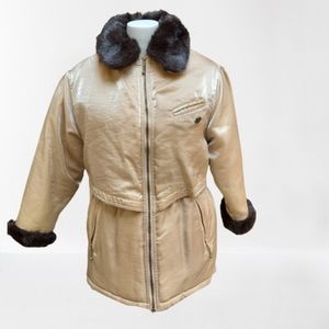 Rothschild Girl's Champagne Gold Puffer Jacket L
